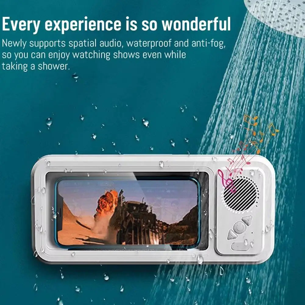 Z07 Waterproof Bluetooth Speaker Wall Mount Phone Holder for Shower Touchscreen Bathroom Box for Watching Videos