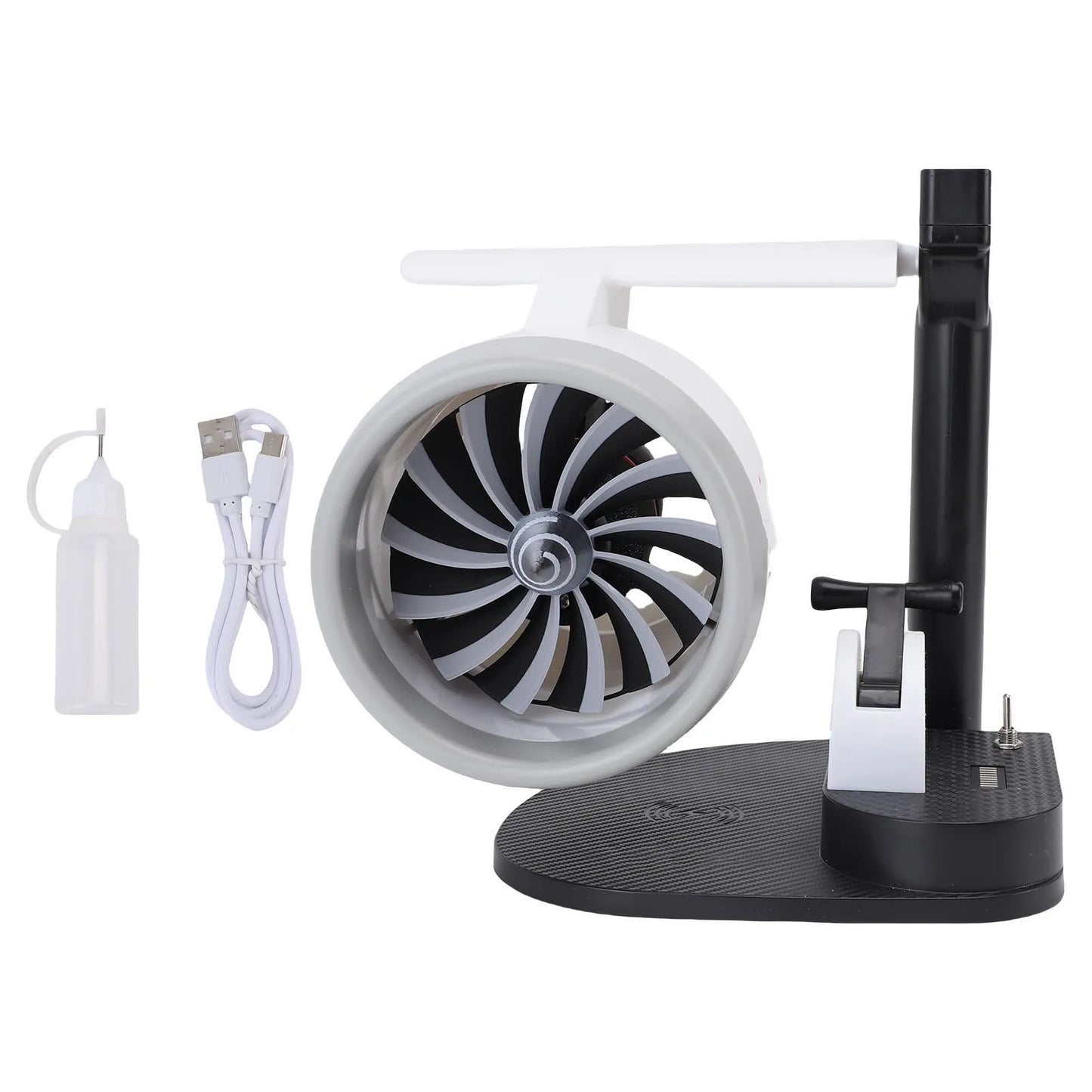 15W 3 in 1 Desktop Turbine Fan 4000Rpm Adjustable Speed Engine Shaped Versatile Desktop Turbine Fan with Humidifier for Office