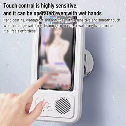 Z07 Waterproof Bluetooth Speaker Wall Mount Phone Holder for Shower Touchscreen Bathroom Box for Watching Videos